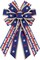 Large Patriotic Wreath Bow – Red, White & Blue Burlap with Stars, 11.42" x 20.87" Decorative Bow for 4th of July, Memorial Day, Veterans Day, Independence Day Indoor & Outdoor Front Door Decor